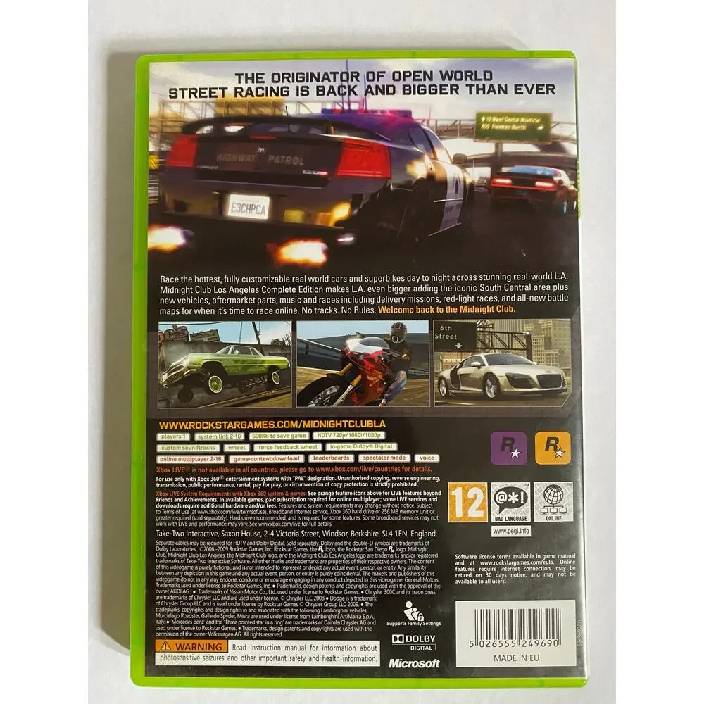 Midnight club Los Angeles Complete edition Xbox 360 classics